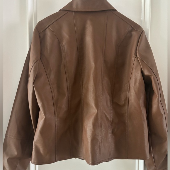 Brown Pleather Jacket - Picture 7 of 11